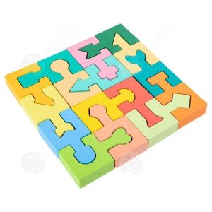 INN Jouet montessori 16 pcs blocs de construction assortis de forme géométrique développer des compétences cognitives et pratiques - Neuf