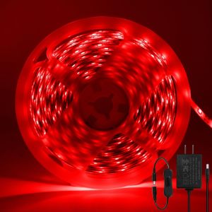 Ruban LED 5M Jaune, 12V Bande LED 5 M&egrave;tres IP65 &Eacute;tanche 300LEDs SMD2835 Bande Lumineuse LEDs Flexible pour Int&eacute;rieur et Ext&eacute;rieur Chambre TV No&euml;l D&eacute;coration (Avec Adaptateur) - Neuf