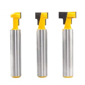 KAL-3 Pcs T-Track Routeur À Rainure,Fraise À Rainure En T Queue ,Fraise En Rainure En T,8Mm T-Track Routeur À Rainure En T Forme Routeur Bits, Pour Outils Électriques - Neuf