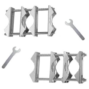 2 PCS Double Antenna Mast Clamp V Bloc de mâchoire avec boulons Mât à Mât Clamp,Patio Parasol Holder Hea - Neuf