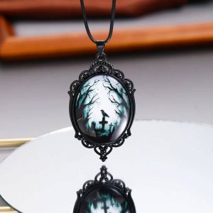 Collier Gothique En Velours Avec Pendentif Cam&eacute;e De Vampire Pour Femmes,Bijoux De Sorcellerie Pa&iuml;enne,Cadeaux Pour Filles,Ras Du Cou Punk Cr&eacute;atif--Ya3004-2 - Neuf