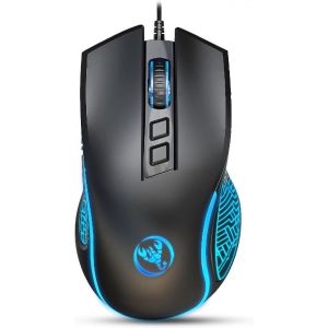 Souris Gamer Filaire 3600DPI R&eacute;glable R&eacute;tro&eacute;clairage 7 Couleurs Souris Ultra-Rapide &agrave; Capteur Optique Conception Ergonomique de Repose-Doigts Branchez & Jouez pour Windows Mac PC Laptop Jeux(Noire) - Neuf