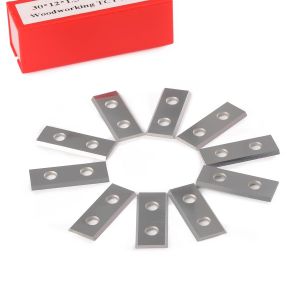 Lot de 10 lames réversibles interchangeables en carbure de tungstène de 1,5 mm d'épaisseur,12 x 30 x 1,5 mm,pour fraises à affleurer à plaques réversibles (pour remplacement),avec 2 vis - Neuf