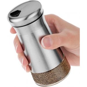 Poivrière Ou Salière Avec Trous De Versement Réglables - Distributeur D'épices Élégant En Acier Inoxydable - Parfait Pour Le Sel De L'himalaya, Le Sel De Table, Le Poivre Blanc Et Noir (Poivrière) - Neuf