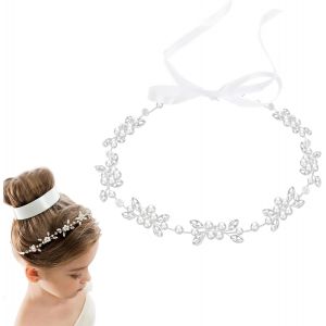Kalvd-Serre-Tête Pour Première Communion Fille,Perles Accessoires De Cheveux Fille Pour Mariage,Couronne De Fleurs Cheveux,Accessoires Cheveux Communion Fille,Couronne De Fleurs Cheveux Enfant - Neuf