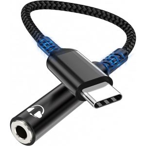 KALANKA-Adaptateur de Prise de Casque à 3,5mm, écouteurs Audio Numérique Type C vers Aux for iPhone 16/15, Adaptateur Jack USB Type C avec DAC for Samsung Galaxy S24 S23 Ultra S20, Pixel, iPad Pro - Neuf