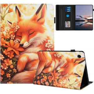 Coque Pour Samsung Galaxy Tab A9 8.7"" Sm-X110 X115 Etui Housse Pu Cuir Flip Support Protection Peint Motif &Eacute;tuis Pour Tablette Samsung Galaxy Tab A9 8.7"" Coque,Le Renard Qui Dort[Coq9123222] - Neuf