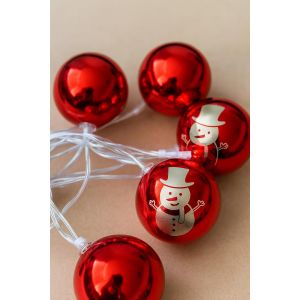 Jgd-Cozyhome - Guirlande Lumineuse De No&euml;l - Bonhomme De Neige - 5 M - 20 Led Blanc Chaud Et Minuterie - Fonctionne Avec Piles - D&eacute;coration De No&euml;l - Bonhomme De Neige - Boule De No&euml;l Lumineuse - Neuf
