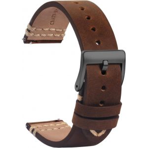 20mm Leather Strap Watch-Replacement Watch Straps Quick Release Black Soft Sport For Men Women-Smart Watches Connected Buckle Clasp-18mm 19mm 21mm 22mm.[U1342] - Neuf