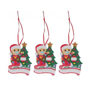 3pcs Arbre de No&euml;l Masque Pendentif Bonhomme de neige Mignon Exquis Pvc Avec Boucle de Ruban de D&eacute;coration de No&euml;l X2094 - Neuf