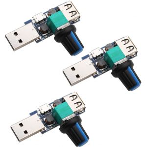 KALANKA-3PCS Contrôleur de vitesse de ventilateur USB 5W, régulateur de ventilateur USB continu DC 5V DC 4-12V à 2.5-8V bouton de commande de vitesse de régulateur avec interrupteur - Neuf