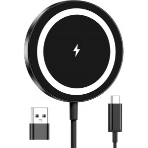 Thef-Chargeur Magnétique Mag-Safe, Chargeur Sans Fil Pour Iphone 16, Chargeur Induction Rapide Pour Iphone 15/15 Pro/15 Pro Max/15 Plus/14 13 12 Série, Station De Charge Vers Usb-C Pour Air-Pods 3 2 - Neuf