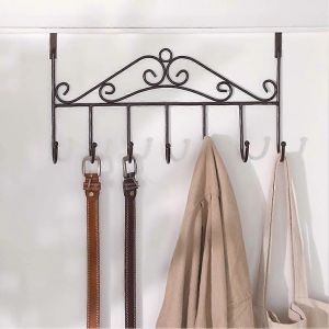 Cintre de porte avec 7 crochets,crochet à serviette en métal au-dessus de la porte,organisateur décoratif de porte - Neuf