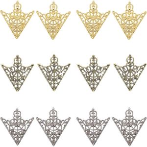 Kjdal-12 Pcs Clip Col Chemise Boucle Broche Angle Triangle Creux Broches Broche Col Chemise Pince Épingles Chemise Motif Creux Rétro Robes Chemisier Vêtements Costume Femmes Et Filles - Neuf