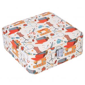 Panier de fil d'aiguille Outil de couture en cuir PU Bo&icirc;te de rangement domestique (aiguille orange et fil) - Neuf