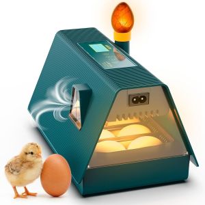 Vornixorsarlshopokkobi M10 Couveuse Oeuf Automatique - Id&eacute;al Tous &Acirc;ges - Incubateur Retournement Automatique - Contr&ocirc;le Humidit&eacute; - Mire Oeuf Int&eacute;gr&eacute; - 10 ?Ufs - Tout Type Volailles - Vert Et Jaune - Neuf