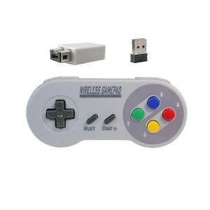 Manette de jeu sans fil 2.4G compatible avec SNES Mini,PC,Switch - Manette à boutons colorés - Neuf
