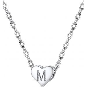 Collier Pendentif Lettre Initial Cha&icirc;ne Fine En Argent 925 Ton Argent&eacute;/Dor&eacute; M&eacute;daille Petit Bijoux Minimalistes Pendentif Charmant Alphabet A-Z Collier Femme Fille - Neuf