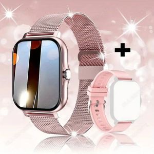 2025 Montre Intelligente Bluetooth Parler 1.83 Pouces Écran Tactile Complet Surveillance De La Fréquence Cardiaque Du Sommeil Sport Fitness Montre Intelligente Hommes Femmes Cadeau.Pink Milan. - Neuf