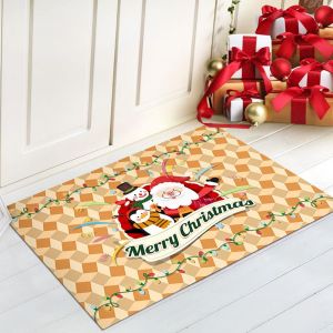 Tapis De No&euml;l - 4, Tapis De Sol De No&euml;l, Tapis De Salle De Bain Antid&eacute;rapants, Tapis D'entr&eacute;e De No&euml;l, Tapis Absorbants, Tapis D&eacute;coratifs De No&euml;l, Tapis &Agrave; Motifs De No&euml;l Pour Salon, Chambre, Couloir - Neuf