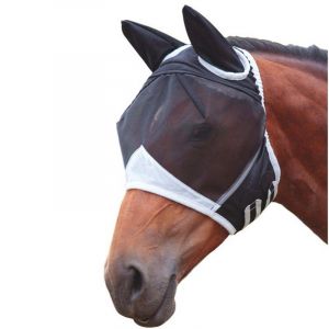 Velcro Noir - Moyen - Masque De Cheval Respirant Anti-Moustiques Et Anti-Insectes Couvre-Tête De Cheval Couvre-Visage Anti-Moustiques - Neuf