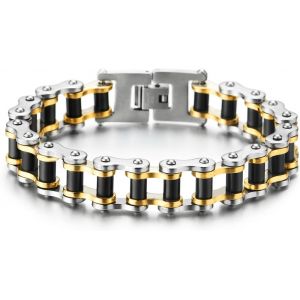 Eryi-Masculin Tons Bracelet En Acier Inoxydable Pour Homme - Bracelet Chaîne De Vélo Moto - Neuf