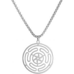 Kal-Hekate Collier Avec Pendentif En Forme De Roue D'h&eacute;cate Avec Amulette Wicca Pour Homme Et Femme - Neuf