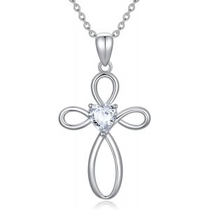 Collier Croix Pour Femme Croix Noeud Celtique Pendentif En Argent Sterling Bijoux Cadeau Religieux Pour Filles - Neuf