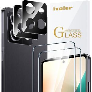 JGD-Pack de 2 Protection d&iquest;&eacute;cran en Verre Tremp&eacute; pour Xiaomi Redmi Note 13 5G / Redmi Note 13 Pro 5G / Poco X6 5G, avec 2 Pi&egrave;ces Cam&eacute;ra Arri&egrave;re Protecteur, Duret&eacute; 9H, Anti Rayures, sans Bulles - Neuf