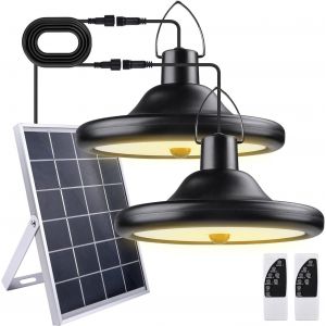 Lampes Solaires Suspendues Avec Télécommande Pour Extérieur,Câble De 5m 56 Led 1000lm Lampe,4 Modes 6 Niveaux De Luminosité Lampes Solaires Pour Camping Jardin (2 Lumière Solaire J[Amp744251] - Neuf