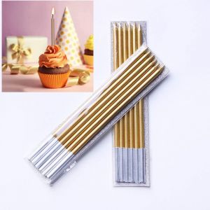 Chenquansarl-Bougies De Gâteau D'anniversaire,36 Pièces Bougie De Gâteau Longues Minces Bougie De Gâteau Pour Décorations De Gâteau De Fête D'anniversaire De Mariage Baby Shower Or - Neuf