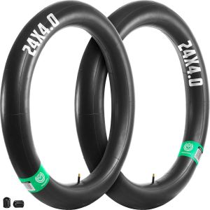 Yemaesre-Chambreà Air 24x4 Avec Valve Droite Schrader (X2) - Compatible Avec Fat Bike & Mountain Bike/Vélo Vtt/Vélos Électriques, Autres - Pour Pneu Fatbike 24 Pouces - Neuf