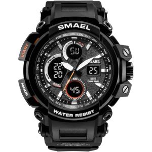 Homme Multifonctionnel Sport Digital Etanche Outdoor Led &Eacute;lectronique Double Temps Chronom&egrave;tre Alarme 12h/24h Date Analog Quartz Plastique Montre.[J924] - Neuf