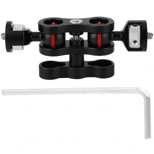 Support de bras magique articule double rotule 1/4 pouce pour flash, accessoire de moniteur (argent) - Neuf
