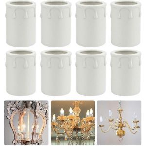 Pack de 8 Bougies goutte &agrave; Goutte Manches 43 * 60mm Prise Bougie en Plastique Couvre les Cand&eacute;labres de Base pour la Plupart des Lustres Mur de la Lumi&egrave;re et de la D&eacute;coration de No&euml;l - Neuf