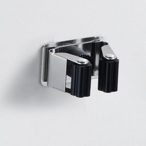 Porte-balais mural auto-adhésif, 8 pièces, sans perçage, pour cuisine, salle de bain, jardin (noir) - Neuf