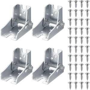 4 Pcs Charniere Pliante Autobloquante, Charnières Pliantes, Charnière Pliante à 90 Degrés, Supports de Pieds de Table Pliables Extension, Charnières de Pieds Pliables Pliants pour Pieds de Table Lit - Neuf