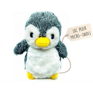 Jgd-Bouillotte Micro-Onde Peluche (23 Cm) - Doux Et Chaud, Id&eacute;al Pour Soulager Les Coliques Chez Les B&eacute;b&eacute;s - Pingouin En Peluche &Agrave; C&acirc;liner Et &Agrave; Embrasser - Bouillotte Doudou - Sachet De Graines Amovi - Neuf