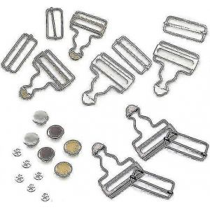 6 Ensembles De Boucles Globales,Boucles De Bretelles En Métal,Combinaisons De 38 Mm,Bretelles,Salopette,Boucles De Salopette Et Boutons Pour Pantalon À Bavette - Neuf