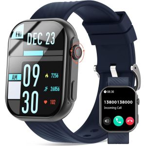 Kal-Montre Connectée Homme Femme -2.01"" Smartwatch Avec Bouton D'encodeur, Montre Sport Avec 123 Modes Sportif,Podometre Cardiofrequencemetre Sommeil, Étanche Ip68 Smart Watch Pour Android Ios - Neuf