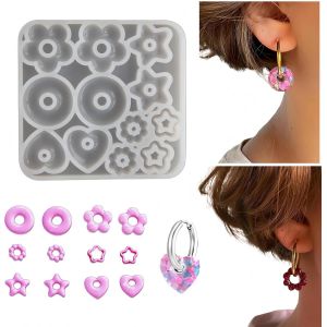 Subzonal-Moule En Résine Époxy Moules En Silicone Pour Moulage En Silicone Moules Porte-Clés Bijoux En Résine Coeur Étoile Fleur Boucles D'oreilles Moules Résine Époxy Accessoires Pour La - Neuf