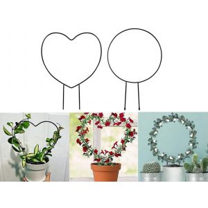 Treillis rond et en forme de c?ur pour plantes grimpantes - Lot de 2 - Neuf