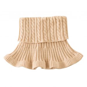 Fausse Écharpe Pour Femmes, Col Haut, Texture Torsadée, Garniture À Volants, Couleur Unie, Col Tricoté, Automne Hiver, Faux Col Épais Et Chaud-Chameau - Neuf