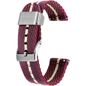 Eryi-18mm 20mm 22mm 24mm Bracelet De Montre Multicolore Support En Métal Tissu De Lin Boucle À Dégagement Rapide Bracelet De Montre De Remplacement Pour Hommes Femmes - Neuf