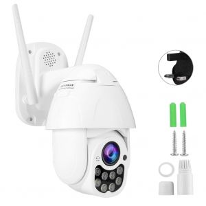 Camera de surveillance PTZ 1080P etanche, 8 LED, vision nocturne infrarouge, 110-240 V, UK - Neuf