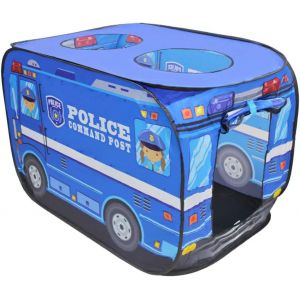 Tente De Jeu Pliable (Bleue) - Camion De Police, Maison De Jeu Pour Enfants, Jouet D'intérieur/Extérieur, Excellent Cadeau Pour Garçons Et Filles - Neuf