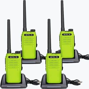 Rt647 Talkie Walkie, Ip67 Étanche, Longue Portée, Rechargeable Radios Bidirectionnelles Portable, Vox Mains Libres Radios Bidirectionnelles Pour Extérieur Chasse Pêche (Vert, 4 Pièces) - Neuf