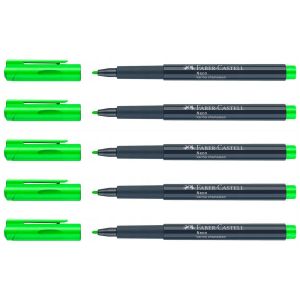 Faber-Castell Lot De 5 Marqueurs Neon Fluo 1,5mm Couleur Vert Karma Chameleon - Neuf