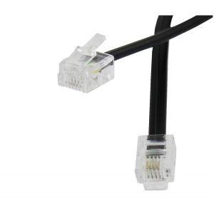 8M C&acirc;ble Plat Pour T&eacute;l&eacute;phone Et Internet Haut D&eacute;bit, 8 M Fil Pour Modem Vers Prise Rj11 Ou Microfiltre, Filtre Adsl 2+/Fibre Optique 6/4 Pour Connexion Internet Rapide (Noir, 8 M&egrave;tres) - Neuf