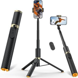lbgwp60-Perche A Selfie Stick Tr&eacute;pied, 158Cm Tout-En-1 Tr&eacute;pied Smartphone Avec T&eacute;l&eacute;commande, Tr&eacute;pied De Voyage Portable Pour Filmer, Vlog, Tr&eacute;pied Extensible Support T&eacute;l&eacute;phone Rotatif Pour Iphone/Sam - Neuf
